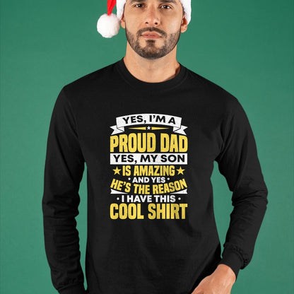 Gift for Dad Shirt, Funny Dad Unisex T-Shirt/Hoodie/Sweatshirt HLT00 – Proud Dad Of A Son Father_s Day From Son T-Shirt