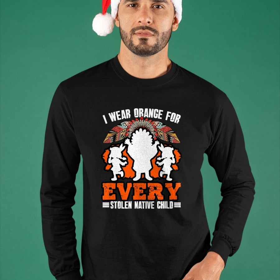 Native American T-Shirts, Vintage Native American Unisex T-Shirt/Hoodie/Sweatshirt HLT00 - Indian Pride Native American Wear Orange For Native Child
