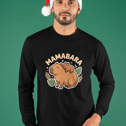 Cute Capybara Shirt, Funny Capybara Unisex T-Shirt/Hoodie/Sweatshirt HLT00 - Mamabara Capybara Mother T-Shirt (2)