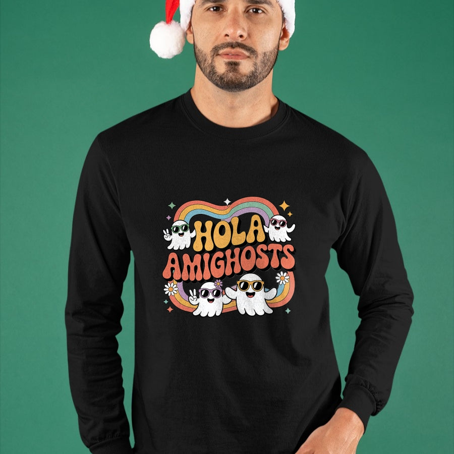 Best Teacher Shirt, Funny Teacher UnisexT-Shirt/Hoodie/Sweatshirt HLT00 - Hola Amighosts Ghost Funny Halloween Costume Spanish Groovy T-Shirt