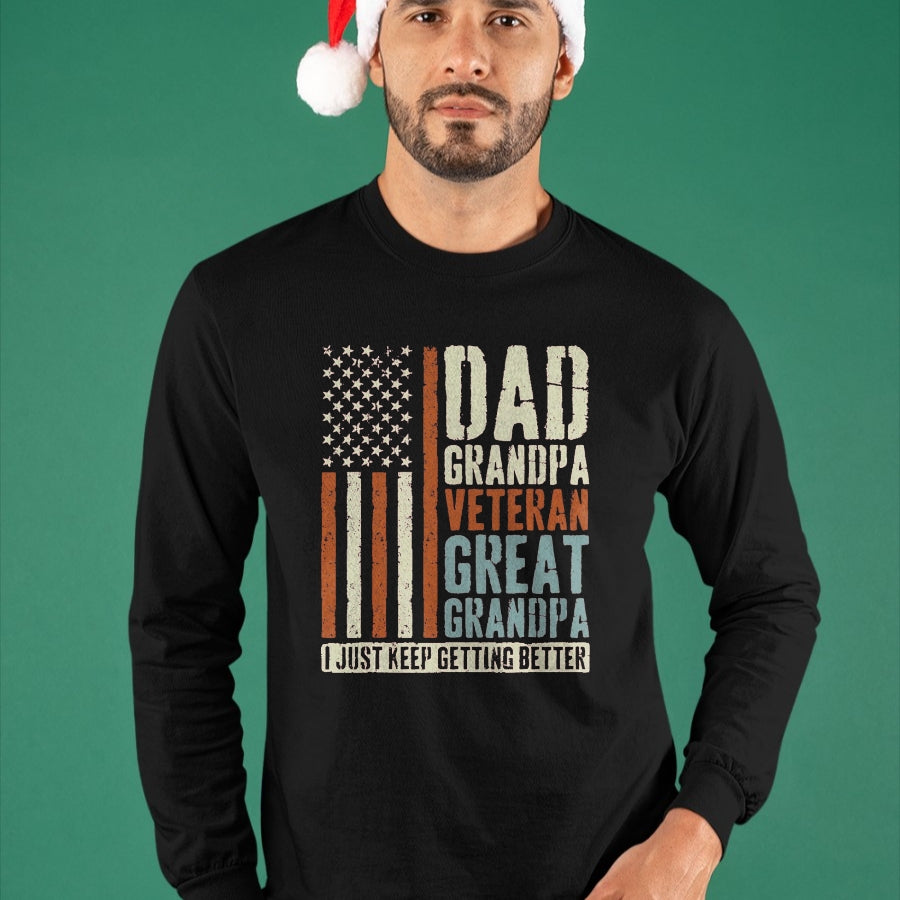 Proud Veteran Shirt, Funny Veteran UnisexT-Shirt/Hoodie/Sweatshirt HLT00 - Dad Grandpa Veteran Great Grandpa T-Shirt, Men, Black, 3X-Large
