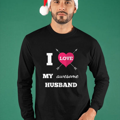 Best Wife Shirt, Wife and Husband Unisex T-Shirt/Hoodie/Sweatshirt HLT00 - I Love My Awesome Husband Shirt Heart & Arrow Cool Wife Tee T-Shirt (1)
