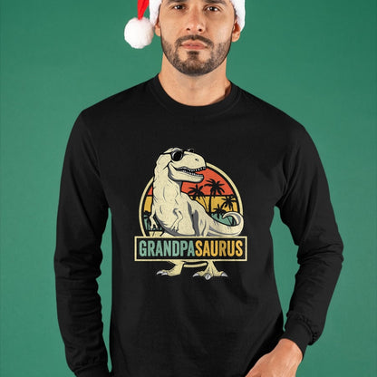 Best Grandpa Shirt, Proud Grandpa Unisex T-Shirt/Hoodie/Sweatshirt HLT00 - Grandpasaurus T Rex Dinosaur Grandpa Saurus Family Matching T-Shirt (1)