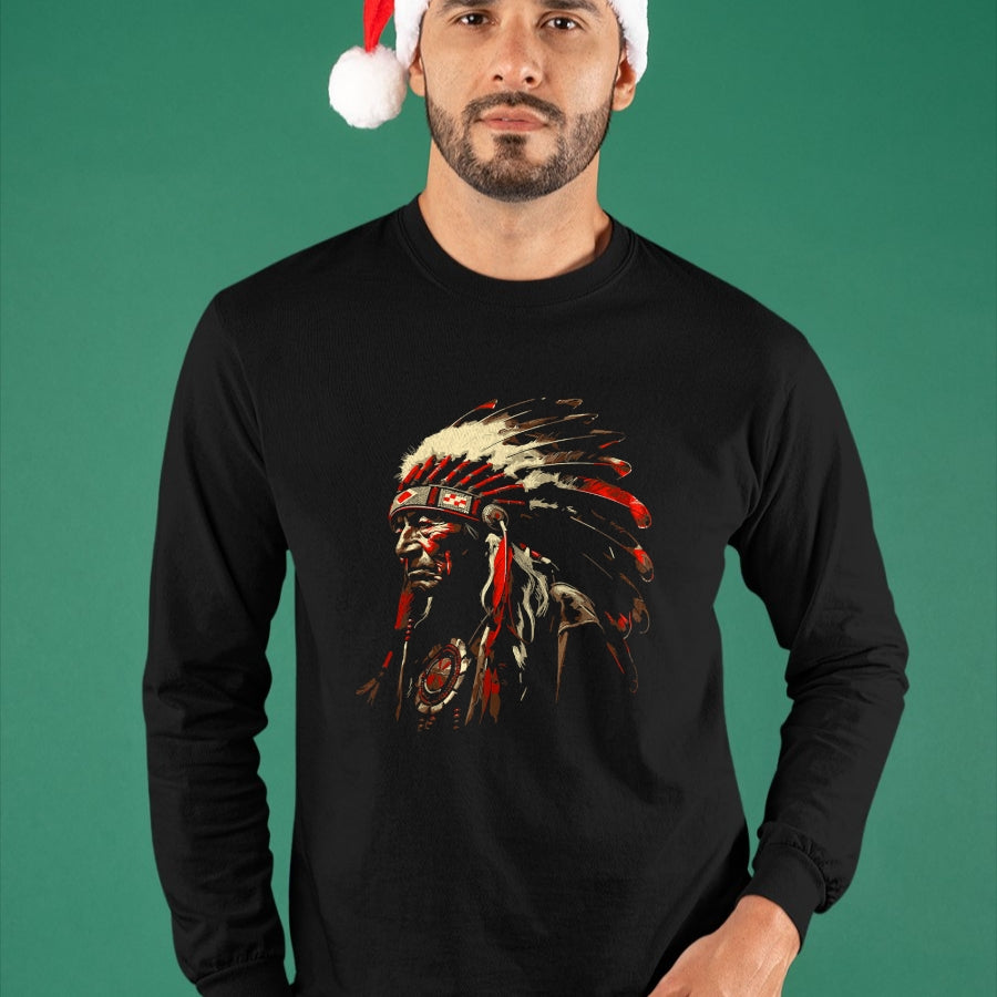 Native American T-Shirts, Vintage Native American Unisex T-Shirt/Hoodie/Sweatshirt HLT00 - Retro Native American Indian Headdress Vintage Men Graphic