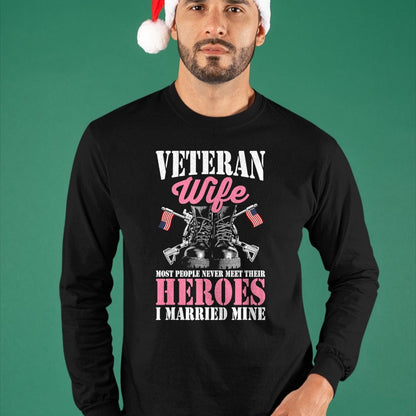 Proud Veteran Shirt, Funny Veteran UnisexT-Shirt/Hoodie/Sweatshirt HLT00 - Veteran Wife Married Mine Proud Military Veteran Husband T-Shirt