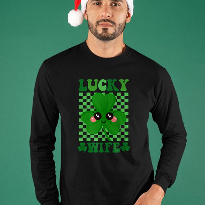 Best Wife Shirt, Wife and Husband Unisex T-Shirt/Hoodie/Sweatshirt HLT00 - Gift for wife T shirt, lucky wife   Lucky Wife Rainbow St Patricks Day Lucky Wife Long Sleeve T-Shir (2)