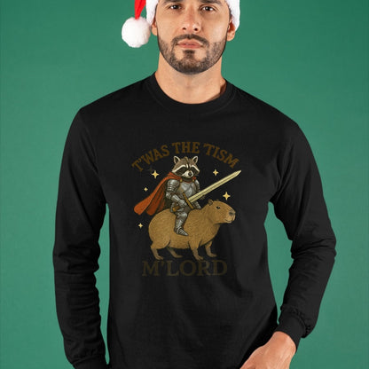 Cute Capybara Shirt, Funny Capybara Unisex T-Shirt/Hoodie/Sweatshirt HLT00 - TWAS The Tism M Lord Funny Raccoon Vintage Capybara Autism T-Shirt