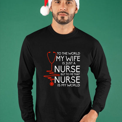 Funny Nurse Shirt, Nurse Unisex T-Shirt/Hoodie/Sweatshirt HLT00 - My Wife Is A Nurse T Shirt, Proud Nurse's Husband T Shirt T-Shirt