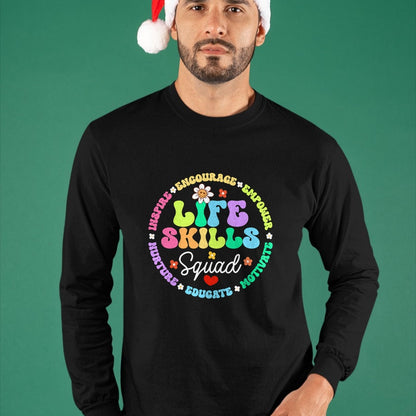 Best Teacher Shirt, Funny Teacher UnisexT-Shirt/Hoodie/Sweatshirt HLT00 - Groovy Life Skills Squad Teacher Special Ed SPED Team Crew T-Shirt