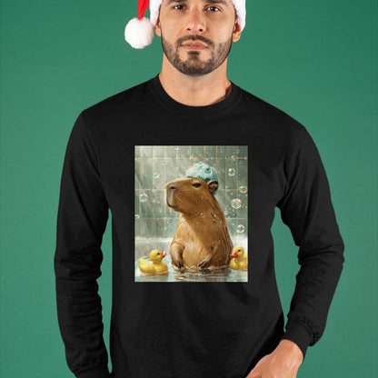Cute Capybara Shirt, Funny Capybara Unisex T-Shirt/Hoodie/Sweatshirt HLT00 - Funny Graphic Capybara Long Sleeve T-Shirt (18)