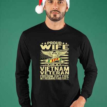 Best Wife Shirt, Wife and Husband Unisex T-Shirt/Hoodie/Sweatshirt HLT00 - Gift for wife T shirt, lucky wife   Freedom Isn't Free Proud Wife Of Vietnam Veteran Spouse Gift T-S