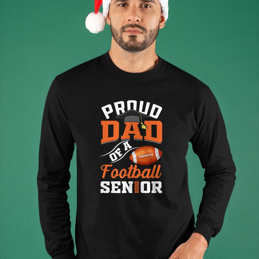Gift for Dad Shirt, Funny Dad Unisex T-Shirt/Hoodie/Sweatshirt HLT00 – Proud dad of a football Senior class of 2025 graduation T-Shirt