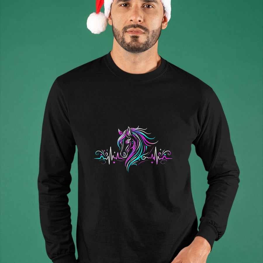 Best Horse Lover Shirt , Funny Horse UnisexT-Shirt/Hoodie/Sweatshirt HLT00 - Horse Head with Heartbeat Line Art T-Shirt
