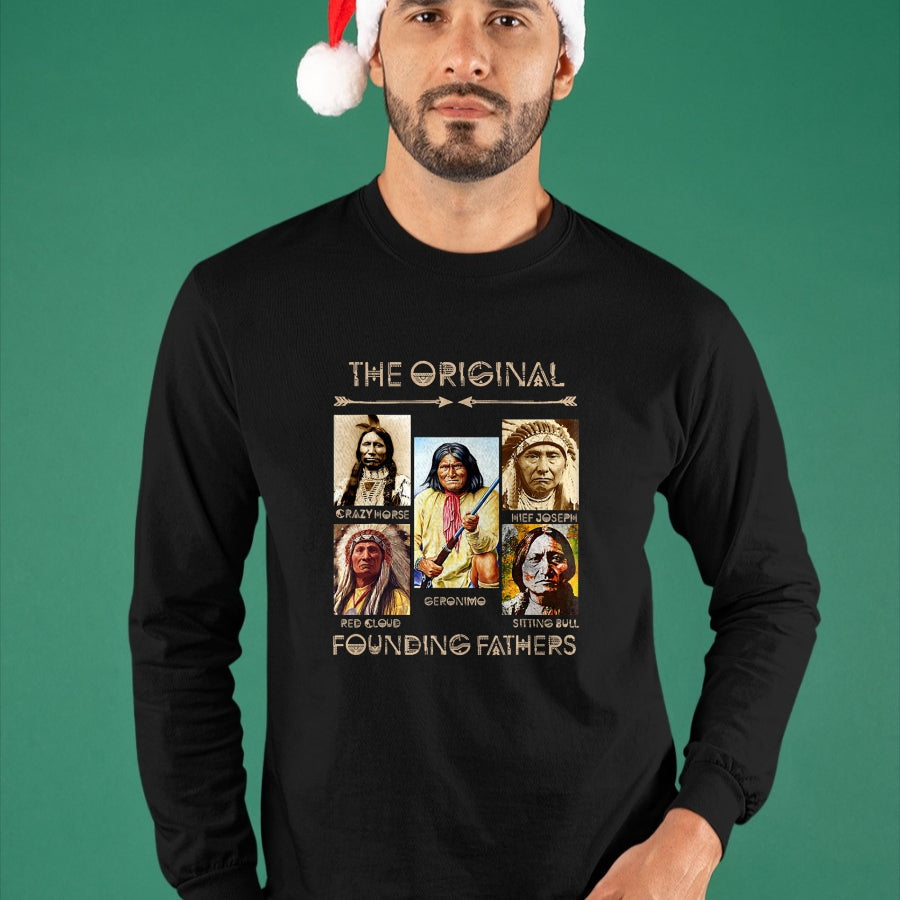 Native American T-Shirts, Vintage Native American Unisex T-Shirt/Hoodie/Sweatshirt HLT00 - The Original Founding Fathers Native American (1)