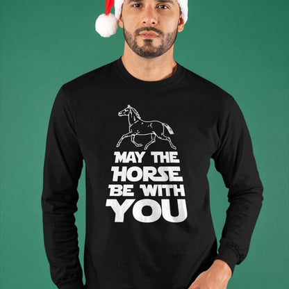 Best Horse Lover Shirt , Funny Horse UnisexT-Shirt/Hoodie/Sweatshirt HLT00 - May The Horse Be with You T-Shirt T-Shirt, Men, Black, 3X-Large