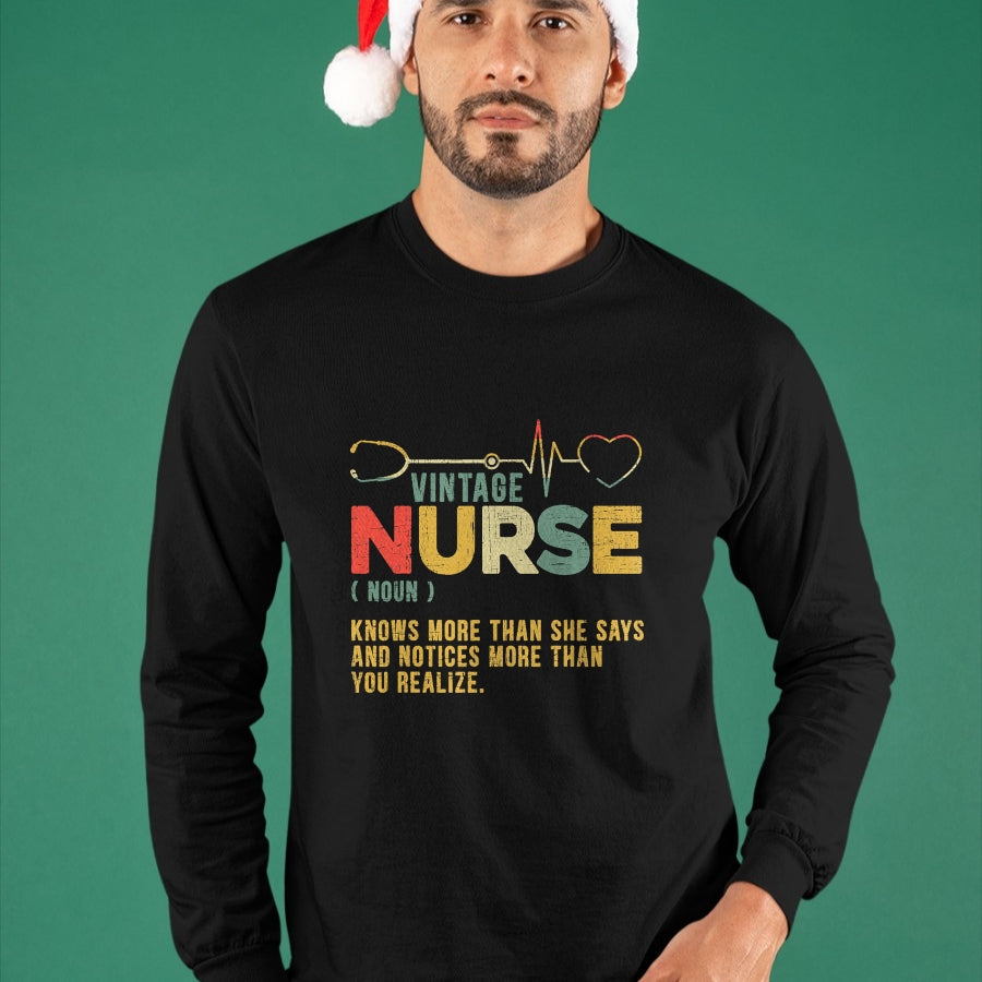 Funny Nurse Shirt, Nurse Unisex T-Shirt/Hoodie/Sweatshirt HLT00 - Vintage Nurse Definition Hospital Medical Registered Nursing T-Shirt