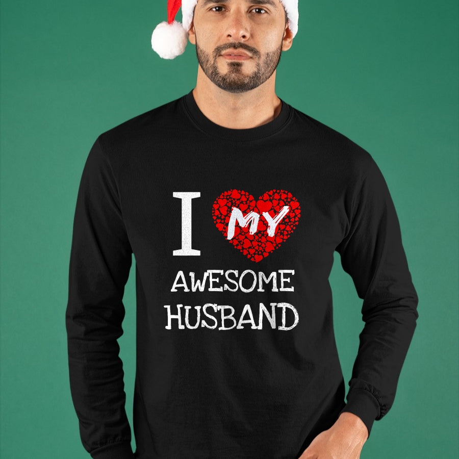 Best Wife Shirt, Wife and Husband Unisex T-Shirt/Hoodie/Sweatshirt HLT00 - I Love My Awesome Husband T-Shirt for Women Gift T-Shirt