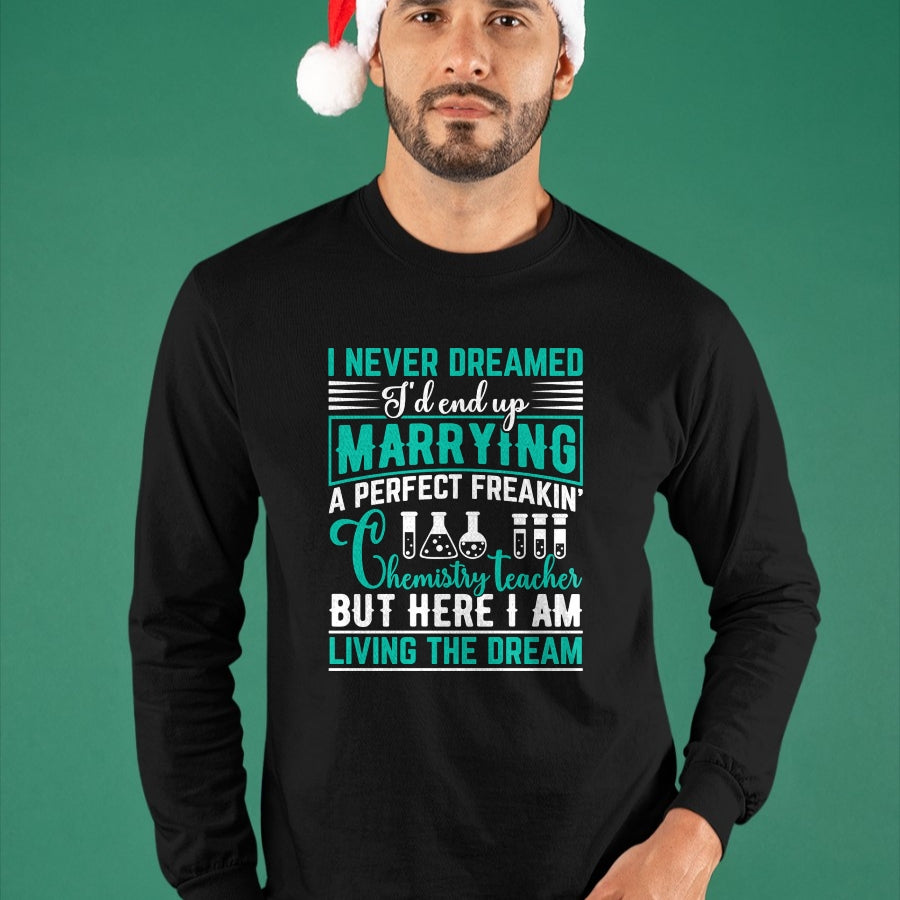 Best Wife Shirt, Wife and Husband Unisex T-Shirt/Hoodie/Sweatshirt HLT00 - Chemistry teacher husband gifts from perfect awesome wife Long Sleeve T-Shirt