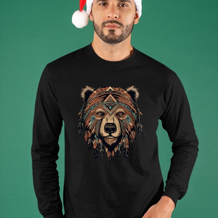 Native American T-Shirts, Vintage Native American Unisex T-Shirt/Hoodie/Sweatshirt HLT00 - Native American Bear Artwork