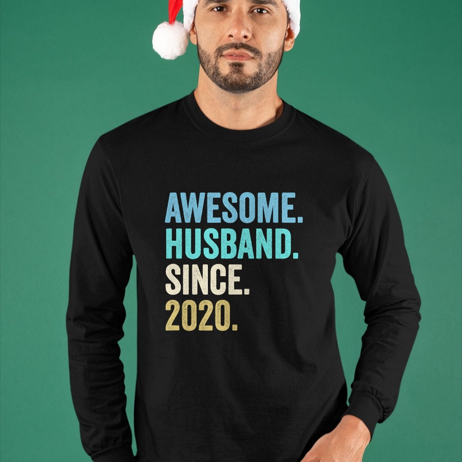 Best Wife Shirt, Wife and Husband Unisex T-Shirt/Hoodie/Sweatshirt HLT00 - Awesome Husband Since 2020 4th wedding anniversary 4 years T-Shirt