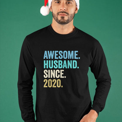 Best Wife Shirt, Wife and Husband Unisex T-Shirt/Hoodie/Sweatshirt HLT00 - Awesome Husband Since 2020 4th wedding anniversary 4 years T-Shirt