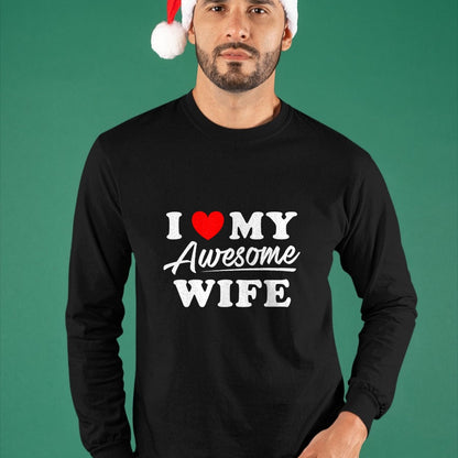 Best Wife Shirt, Wife and Husband Unisex T-Shirt/Hoodie/Sweatshirt HLT00 - I Love My Awesome Wife T Shirt for Men T-Shirt