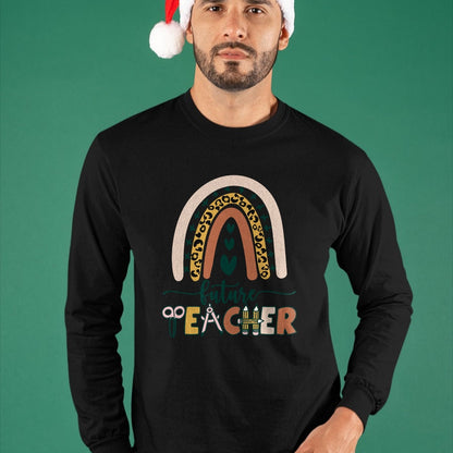 Best Teacher Shirt, Funny Teacher UnisexT-Shirt/Hoodie/Sweatshirt HLT00 - Future Teacher Boho Rainbow Leopard New Grad Student T-Shirt