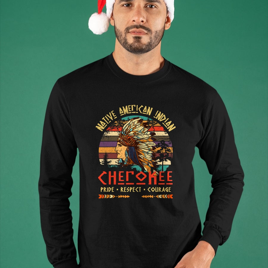 Native American T-Shirts, Vintage Native American Unisex T-Shirt/Hoodie/Sweatshirt HLT00 - Cherokee Native American Indian Pride Indigenous Tribe