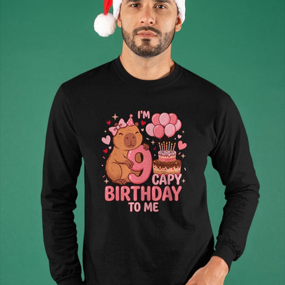 Cute Capybara Shirt, Funny Capybara UnisexT-Shirt/Hoodie/Sweatshirt HLT00 - Capybara 9 Year Birthday Girl Capybara 9th Birthday 2017 T-Shirt