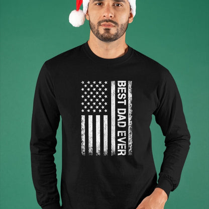 Gift for Dad Shirt, Funny Dad Unisex T-Shirt/Hoodie/Sweatshirt HLT00 – Best dad ever US American flag gift for father_s day T-Shirt