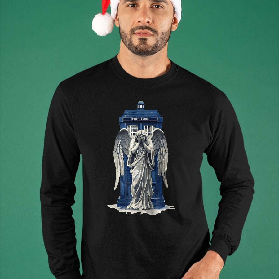 Best Doctor Shirt, Funny Doctor UnisexT-Shirt/Hoodie/Sweatshirt HLT00 - Weeping Angel with Blue Police Box 1 - Fan Fun T-Shirt
