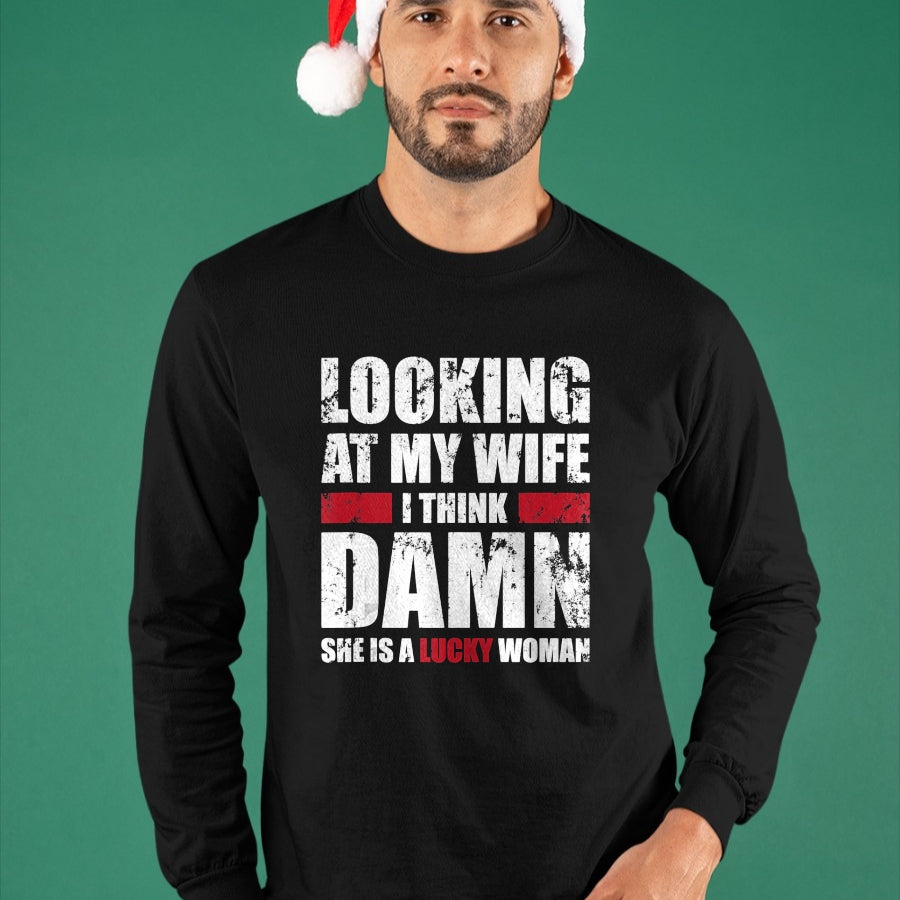 Best Wife Shirt, Wife and Husband Unisex T-Shirt/Hoodie/Sweatshirt HLT00 - Gift for wife T shirt, lucky wife   Mens My Wife - She Is A Lucky Woman - Funny Husband Tank Top