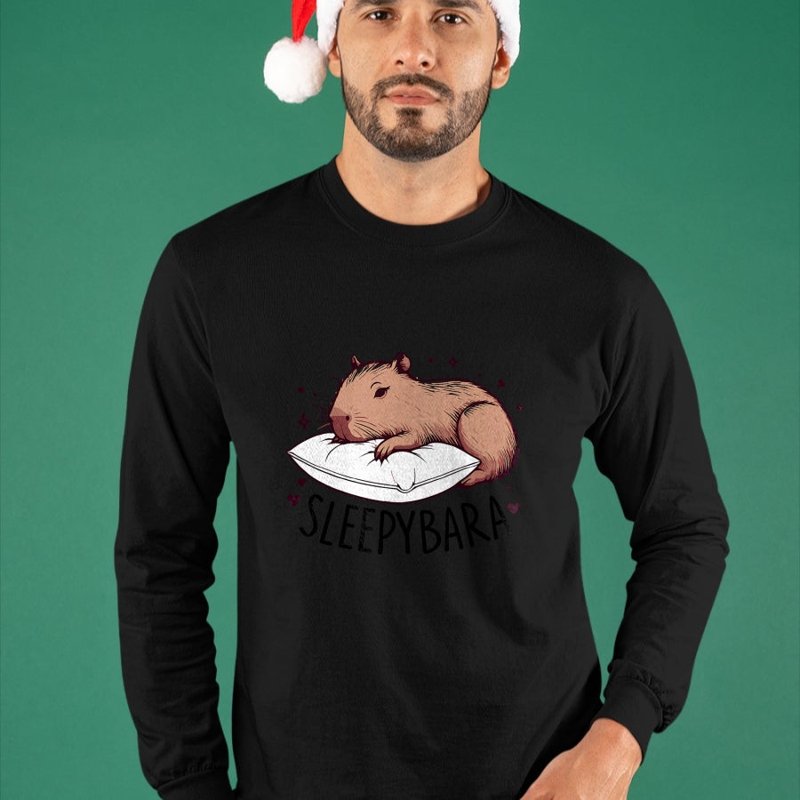 Cute Capybara Shirt, Funny Capybara Unisex T-Shirt/Hoodie/Sweatshirt HLT00 - Kids Capybara Funny Sleepybara Sleep Pajamas Girls Boys T-Shirt