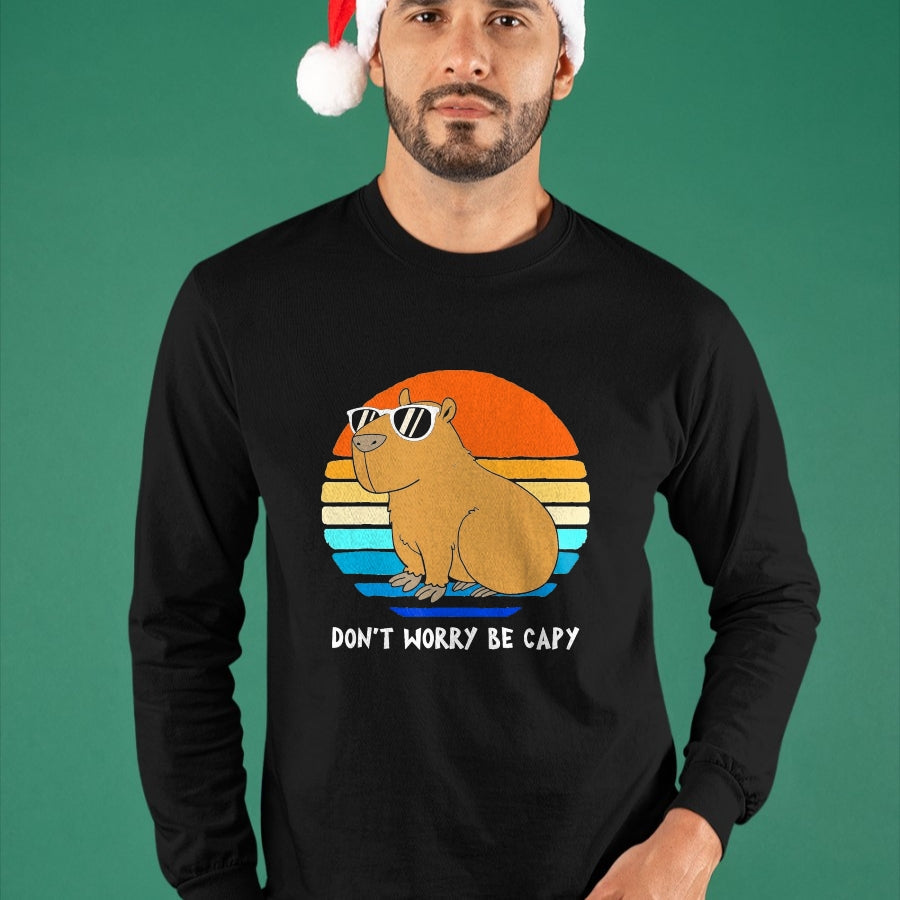 Cute Capybara Shirt, Funny Capybara Unisex T-Shirt/Hoodie/Sweatshirt HLT00 - Sorry Im Late I was Avoiding Non-Preferred Tasks Capybara Performance T-Shirt
