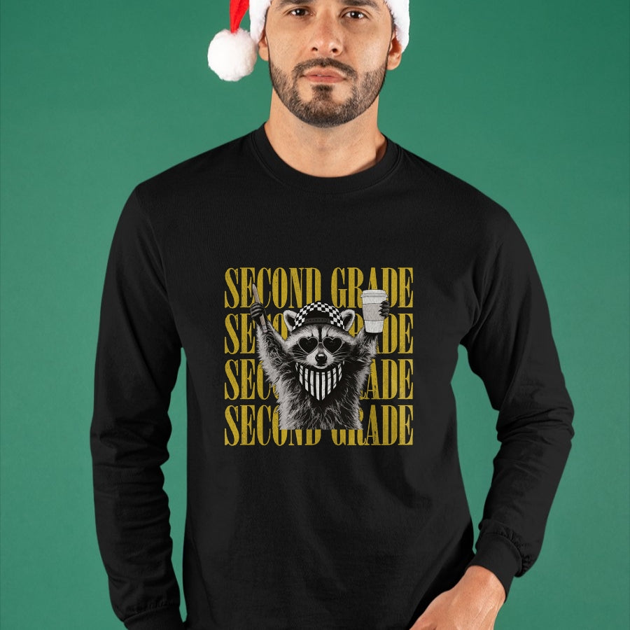 Best Teacher Shirt, Funny Teacher UnisexT-Shirt/Hoodie/Sweatshirt HLT00 - Funny Second Grade Teacher Feral Raccoon Back to School T-Shirt