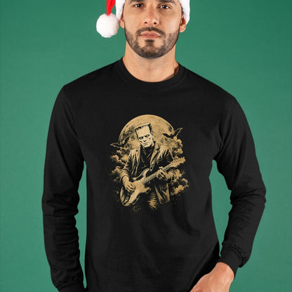 Guitar Lover Shirt, Funny Guitar UnisexT-Shirt/Hoodie/Sweatshirt HLT00 - Frankenstein Guitar Halloween Graphic T-Shirt (1)
