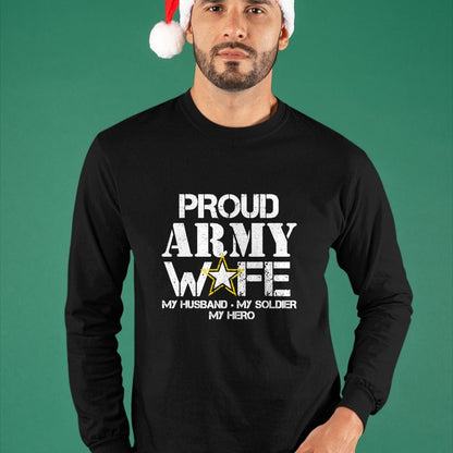 Best Wife Shirt, Wife and Husband Unisex T-Shirt/Hoodie/Sweatshirt HLT00 - Gift for wife T shirt, lucky wife   Proud Army Wife T Shirt for Military Wife My Soldier My Hero T-S
