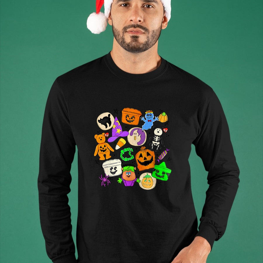 Best Thanksgiving Family Shirt , Funny Thanksgiving UnisexT-Shirt/Hoodie/Sweatshirt HLT00 - Cute Funny Boo Ghost Vintage 90s Halloween Collage Doodles T-Shirt