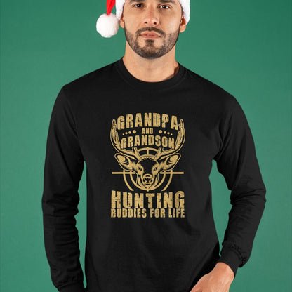 Best Grandpa Shirt, Proud Grandpa Unisex T-Shirt/Hoodie/Sweatshirt HLT00 - Hunting Buddy Grandpa And Grandson Hunting Buddies T-Shirt