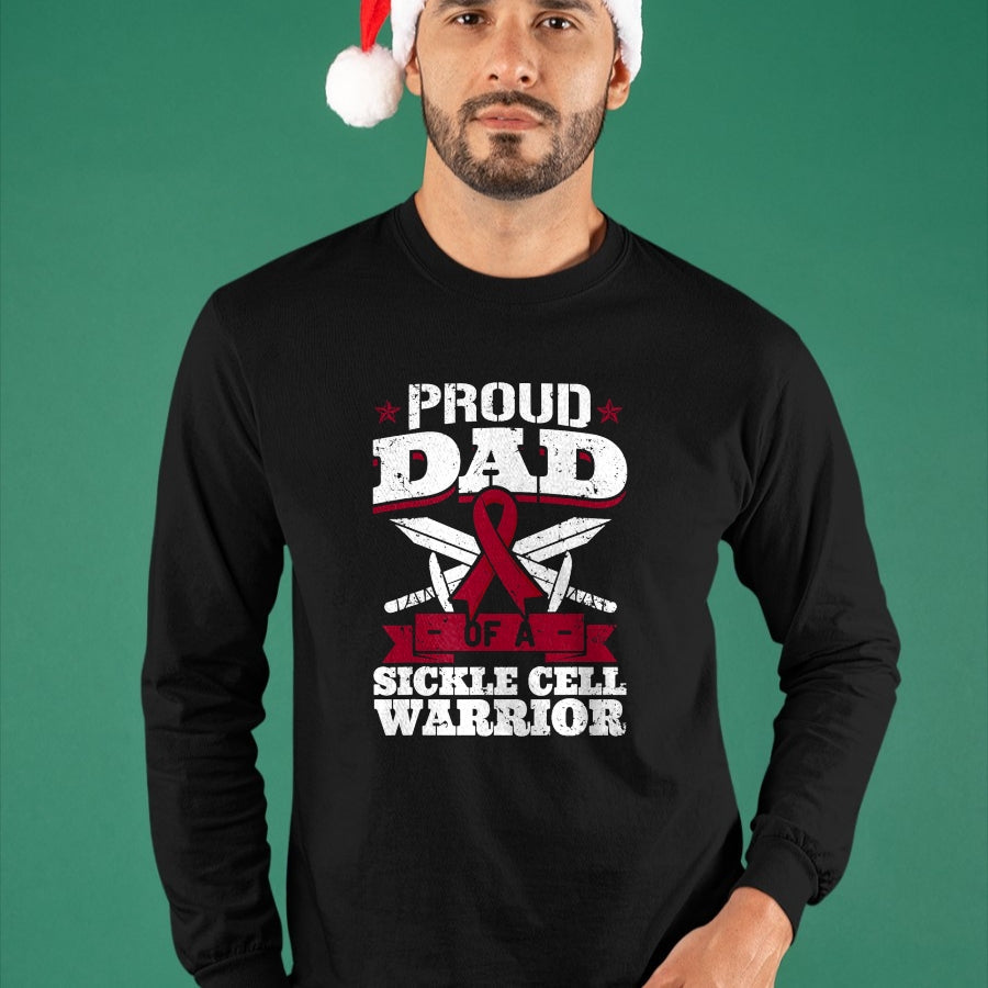 Gift for Dad Shirt, Funny Dad Unisex T-Shirt/Hoodie/Sweatshirt HLT00 – Proud Dad Of A Sickle Cell Warrior SCD Awareness Father T-Shirt