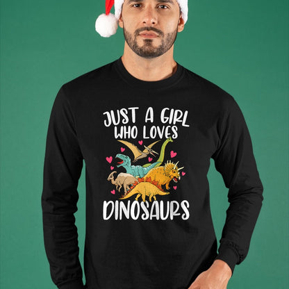 Best Dinosaur Lover Shirt, Funny Dinosaur UnisexT-Shirt/Hoodie/Sweatshirt HLT00 - Just a Girl Who Loves Dinosaurs Women Teen Girls Dinosaur T-Shirt