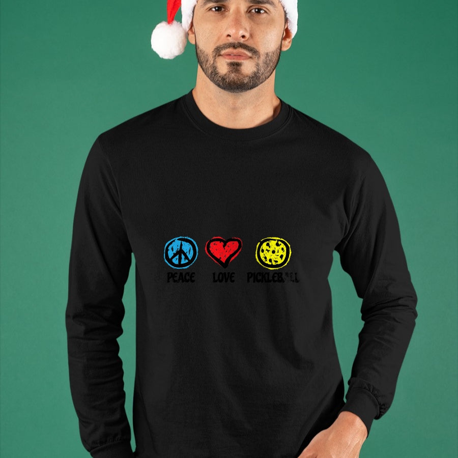 Funny Pickleball Shirt, Pickleball Lover Unisex T-Shirt/Hoodie/Sweatshirt HLT00 - Peace Love Pickleball Pickleball Shirt for Pickleball Player T-Shirt