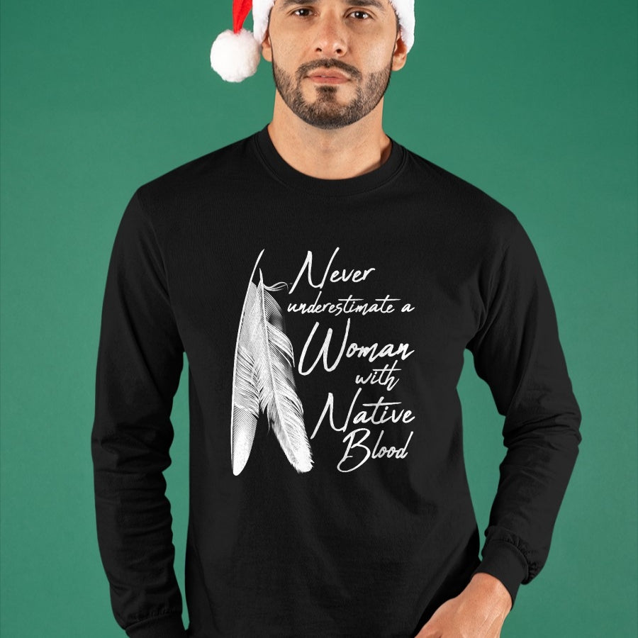 Native American T-Shirts, Vintage Native American Unisex T-Shirt/Hoodie/Sweatshirt HLT00 - Native American A Woman With Native Blood American Indian
