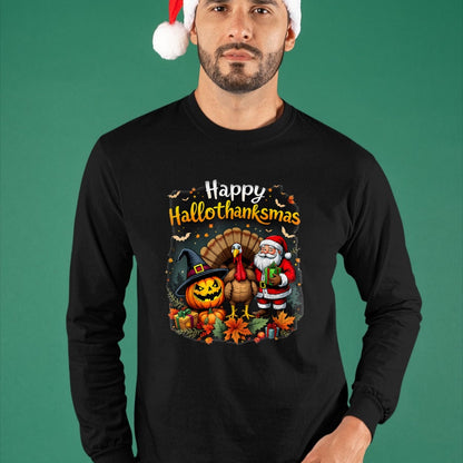 Best Thanksgiving Family Shirt , Funny Thanksgiving UnisexT-Shirt/Hoodie/Sweatshirt HLT00 - Happy Hallothanksmas Thanksgiving Halloween Merry Christmas T-Shirt