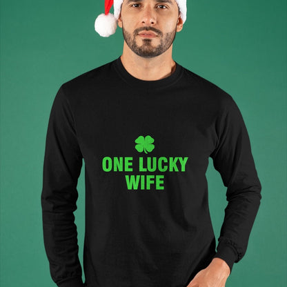 Best Wife Shirt, Wife and Husband Unisex T-Shirt/Hoodie/Sweatshirt HLT00 - Gift for wife T shirt, lucky wife   One Lucky Wife Premium T-Shirt (1)