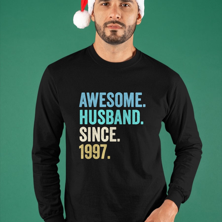 Best Wife Shirt, Wife and Husband Unisex T-Shirt/Hoodie/Sweatshirt HLT00 - Awesome Husband Since 1997 27th wedding anniversary 27 years T-Shirt