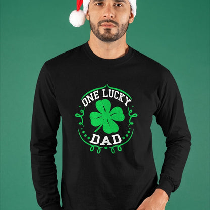 Gift for Dad Shirt, Funny Dad Unisex T-Shirt/Hoodie/Sweatshirt HLT00 – Mens One Lucky Dad Shirt Funny St Patricks Day Gift For Daddy Men T-Shirt