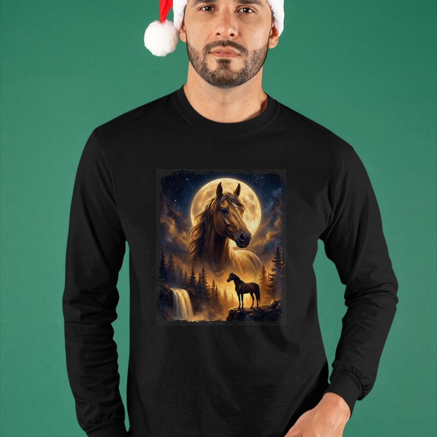 Best Horse Lover Shirt , Funny Horse UnisexT-Shirt/Hoodie/Sweatshirt HLT00 - Mystical Retro Majestic Horse Spirit Animal Full Moon Nature T-Shirt