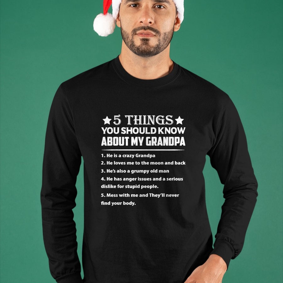 Best Grandpa Shirt, Proud Grandpa Unisex T-Shirt/Hoodie/Sweatshirt HLT00 - 5 Things You Know About My Grandpa He Is My Grandpa T-Shirt (1)