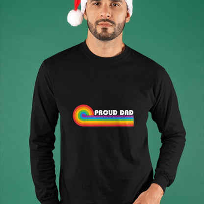 Gift for Dad Shirt, Funny Dad Unisex T-Shirt/Hoodie/Sweatshirt HLT00 – Proud Dad Gay Pride LGBT Flag Vintage Parent Father_s Day T-Shirt